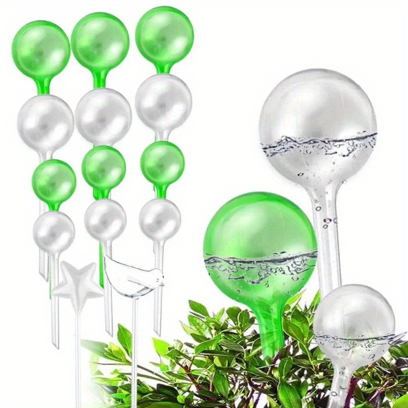 Automatic Plant Waterer - 自動花の水やり装置、水やり植物、自動水やりグローブ、鳥の形、手吹き模造ガラス、アクランプ3/5個