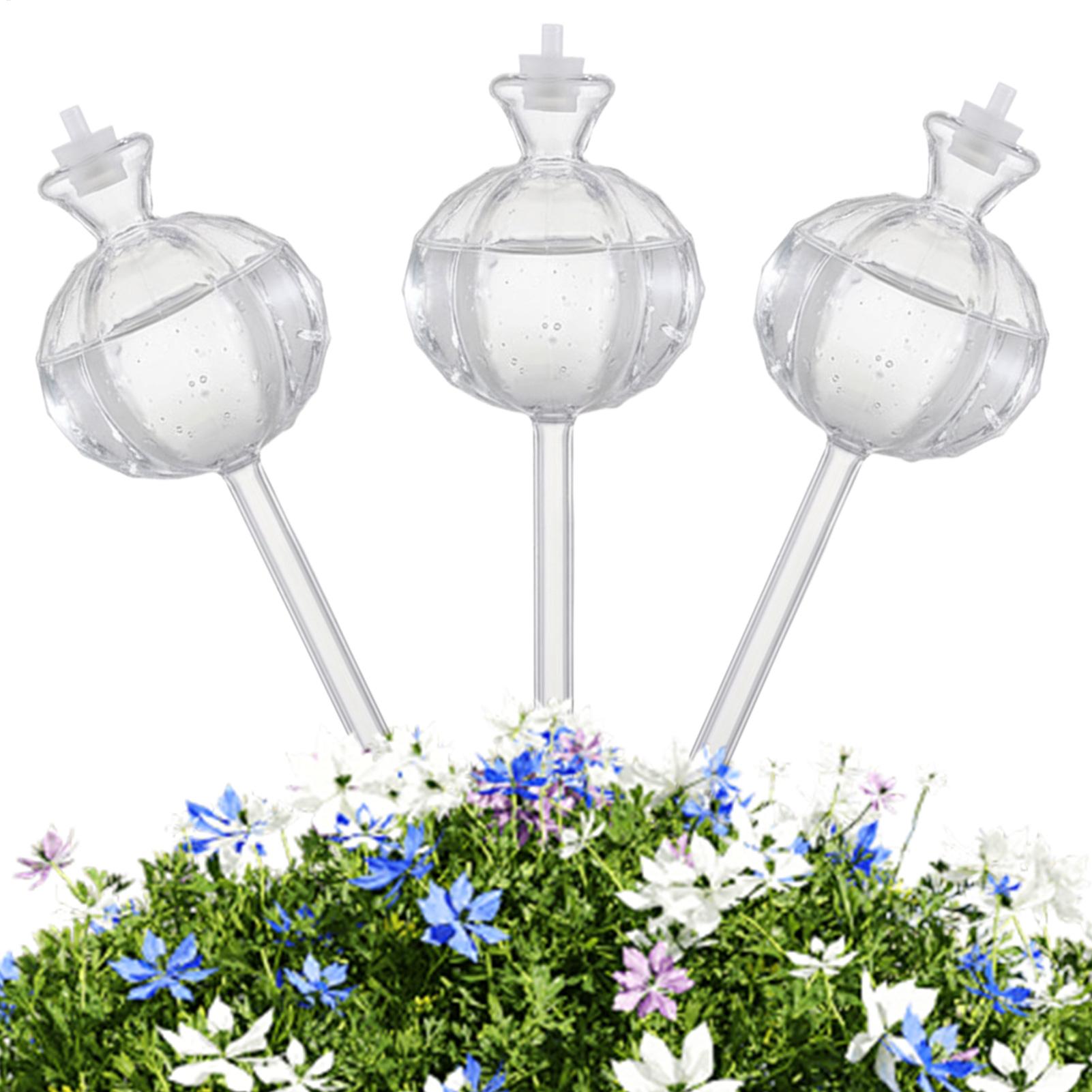 Automatic Plant Waterer - 植物散水グローブステークス 3個入り 点滴灌漑 スローリリース給水器 自動植木鉢散水ステークス 花用