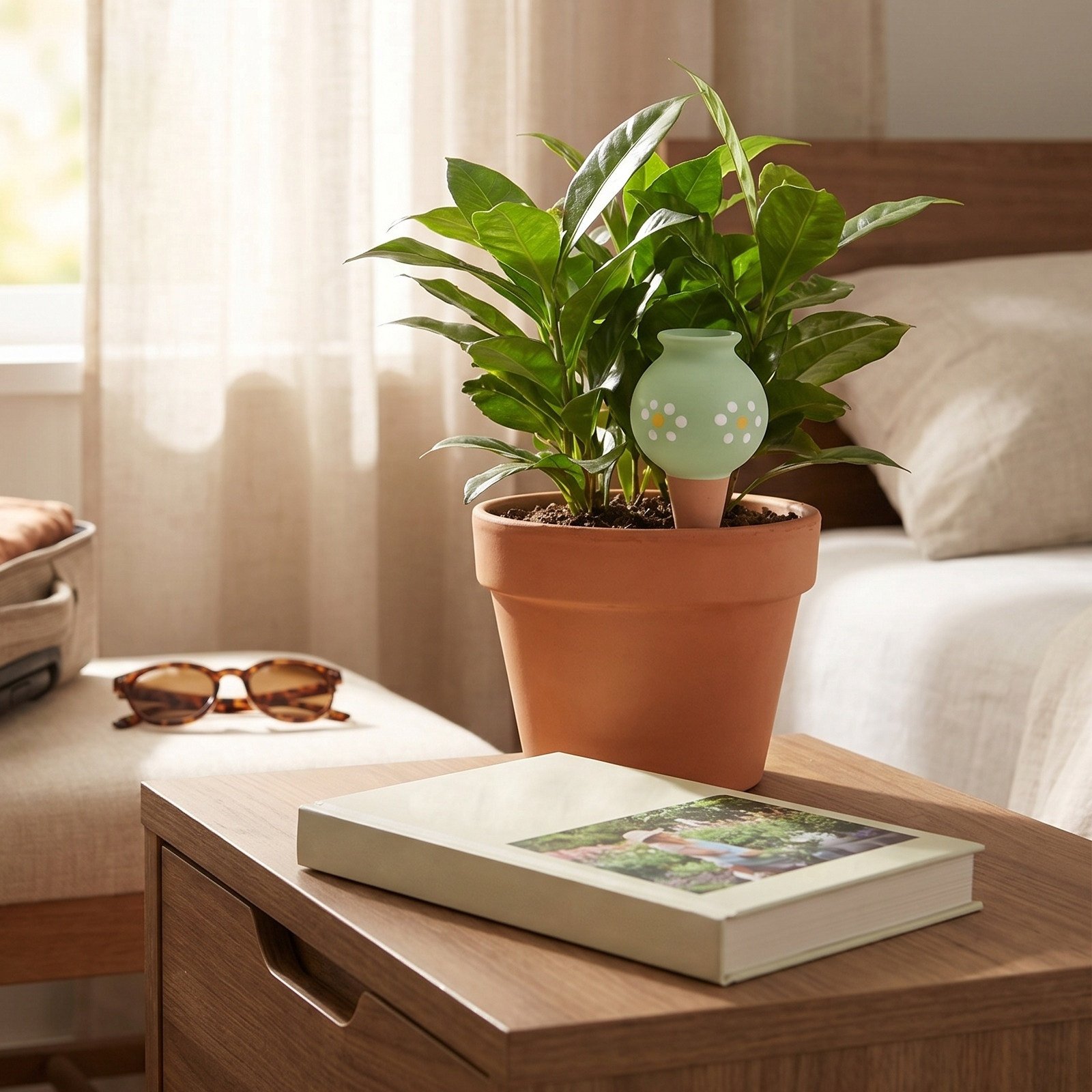 4個入りのテラコッタ製、徐放式の自動給水ステーク。室内植物や - Automatic Plant Waterer のレビューと価格