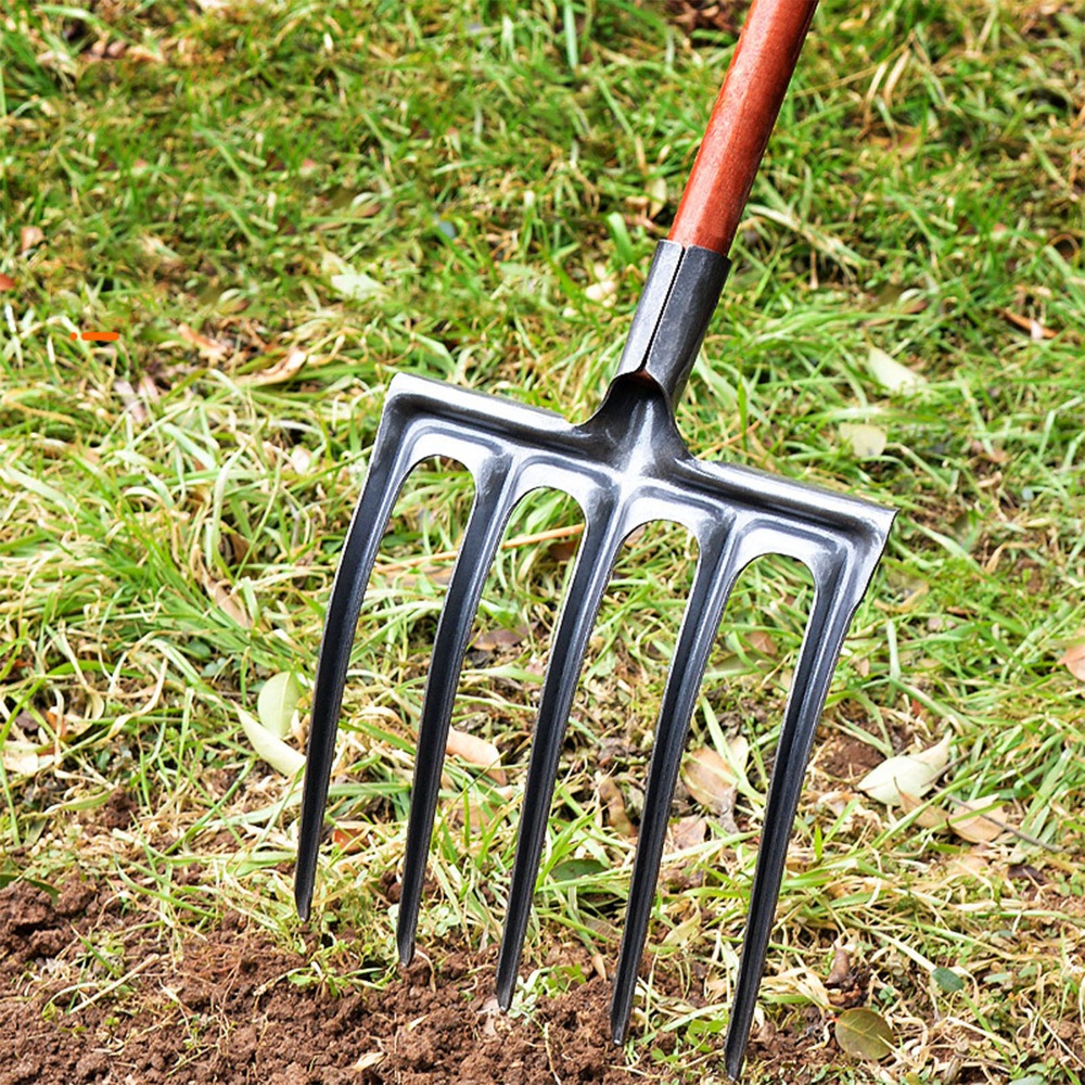 頑丈な高炭素鋼製掘削フォーク 4本爪 破損防止 ガーデンフォ - Spade Digging Fork のレビューと価格